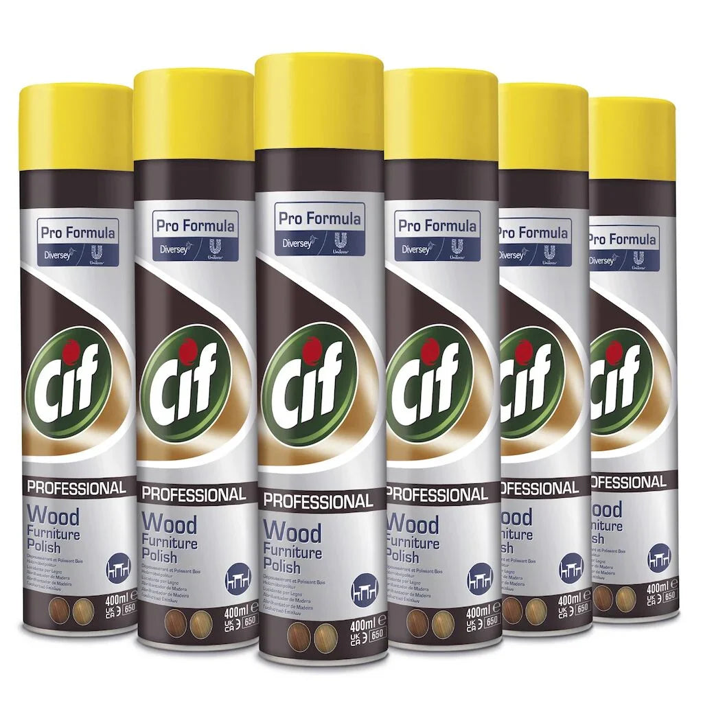 6 Unidades de Spray para Limpeza Móveis Cif Profissional em Aerossol de 400ml