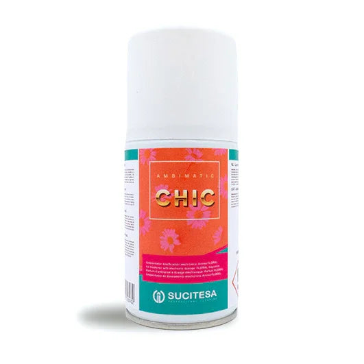 Ambientador Aerossol Recarga para Dispositivos Profissionais da marca AMBIMATIC em aroma CHIC floral