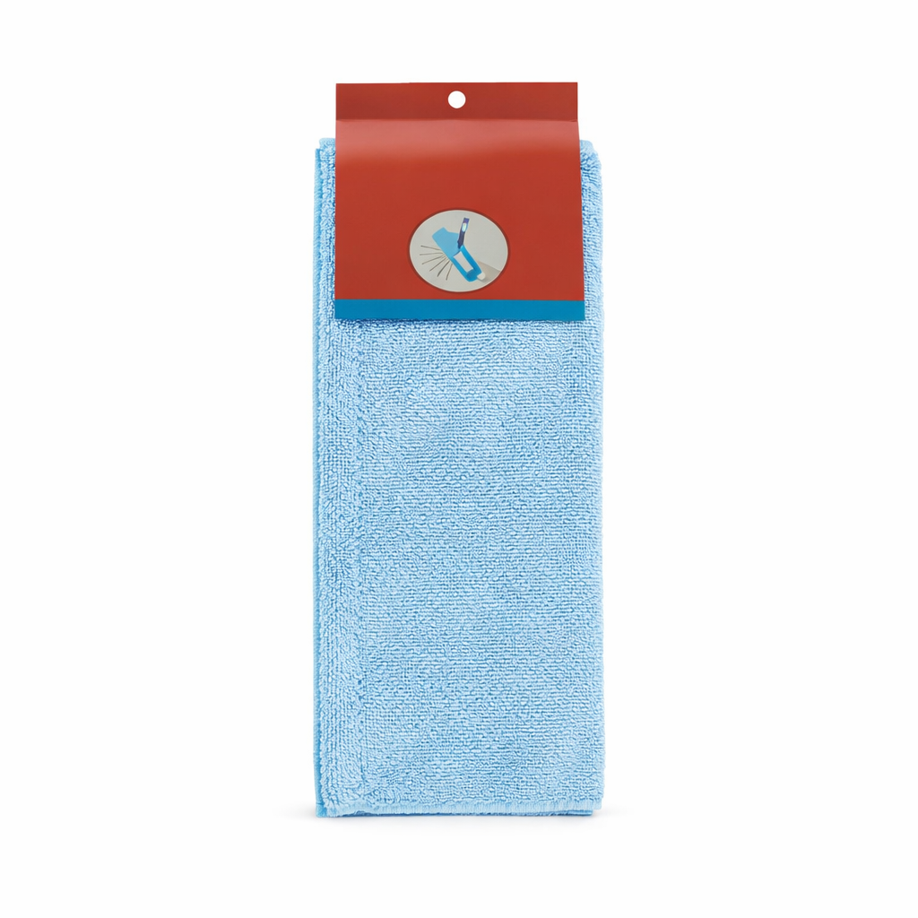 Capa em Microfibra para Vassoura Larga em azul, ideal para varrimento eficiente de superfícies verticais.