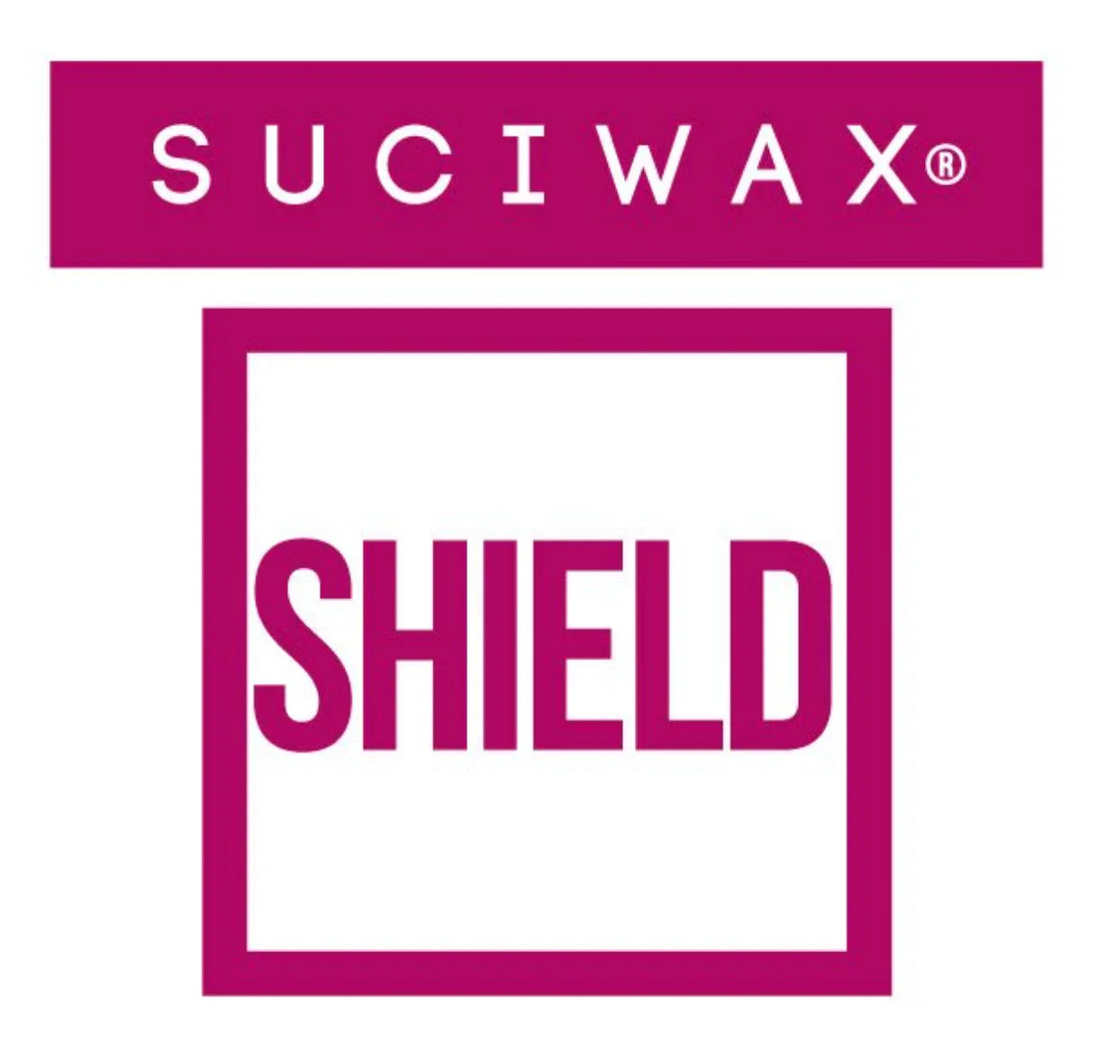 Logotipo da SUCIWAX com a palavra SHIELD em destaque, representando proteção e qualidade de produtos de limpeza.