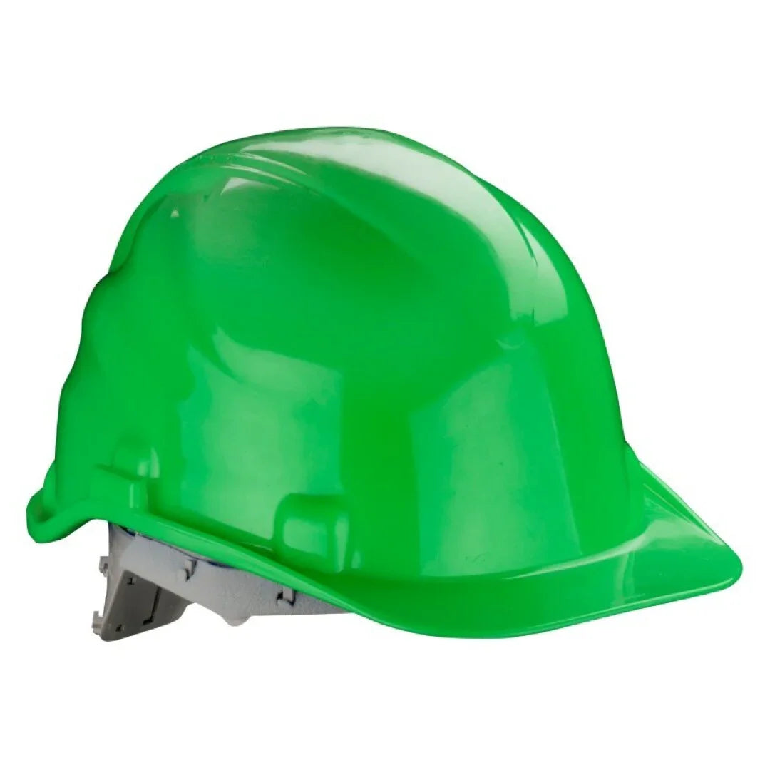 Capacete de Proteção Segurança Industrial verde, ideal para uso em ambientes industriais e trabalhos ao ar livre.