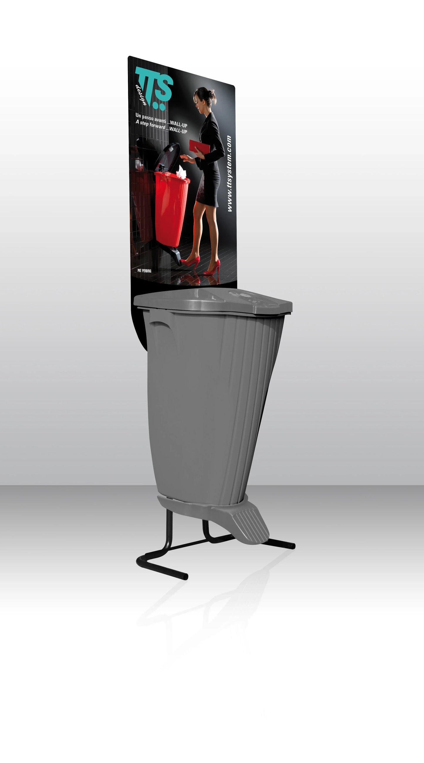 Balde de Lixo de Parede com Pedal | TTS WALL UP, balde mural robusto de 50L com pedal