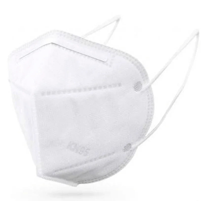 Máscara Proteção Descartável KN95 em branco, modelo FFP2, com elásticos para ajuste, pack de 50un.