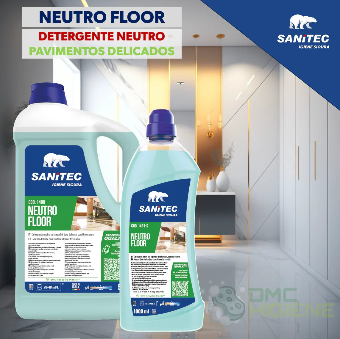 Detergente Neutro Pavimentos Delicados 5 Litros Uso Profissional Garrafão Empresas Chão Madeira Parquet Mármore Vinil