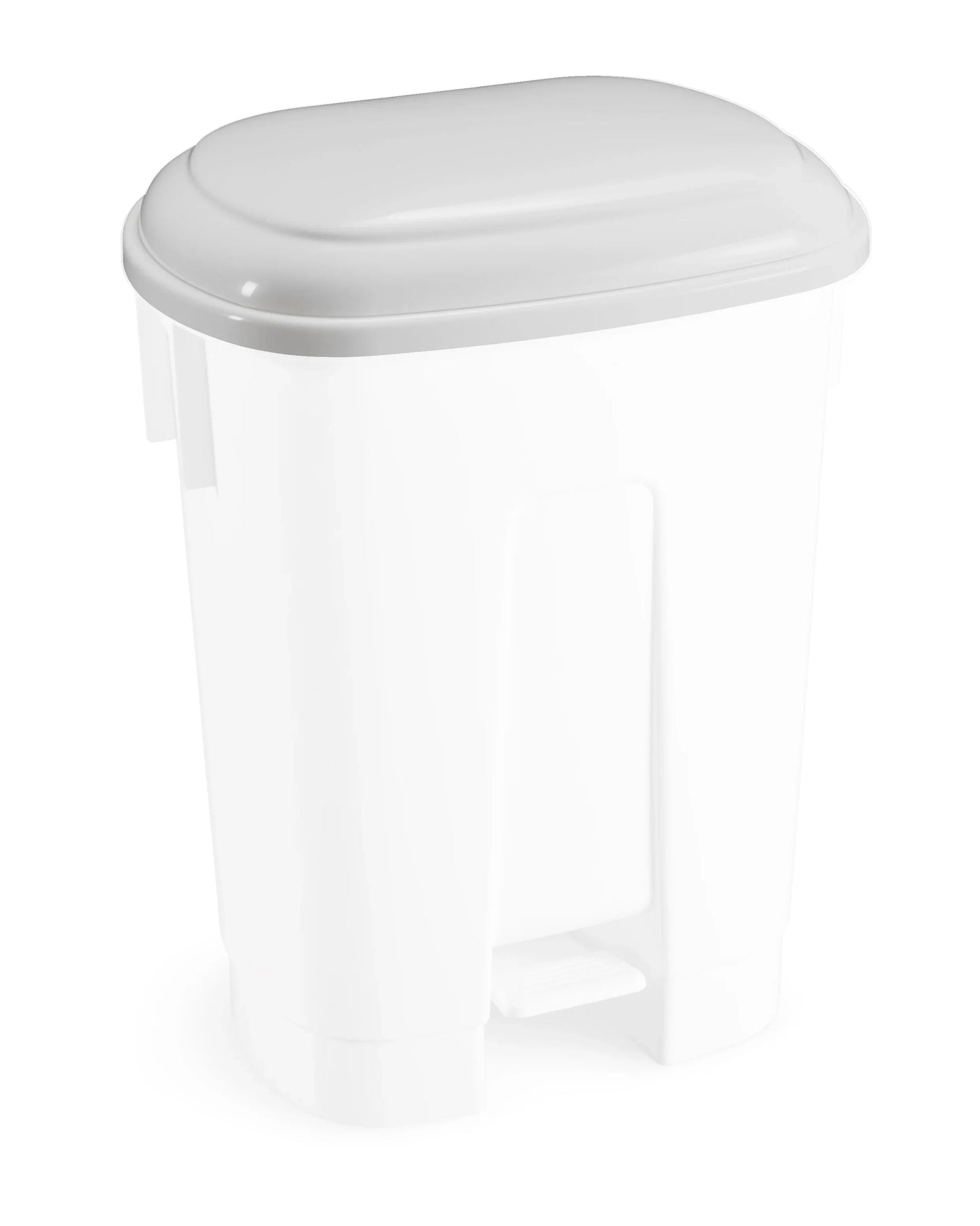 Balde do Lixo Profissional com Pedal 60L em plástico branco, ideal para uso profissional em restaurantes.