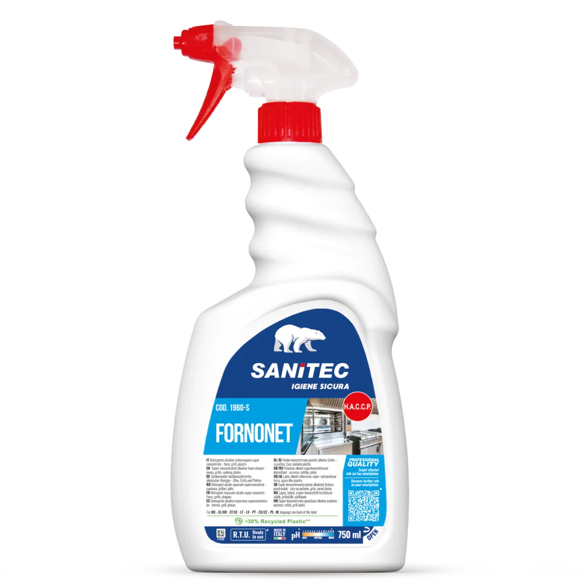 Garrafa Pulverizadora de Desengordurante Profissional Extra Forte Spray 750ml SANITEC FORNONET