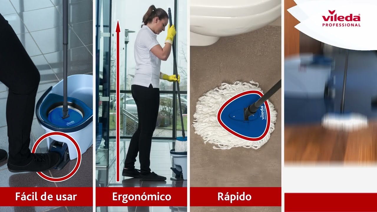 Balde com Pedal + Esfregona Rotativa VILEDA ULTRASPIN KIT