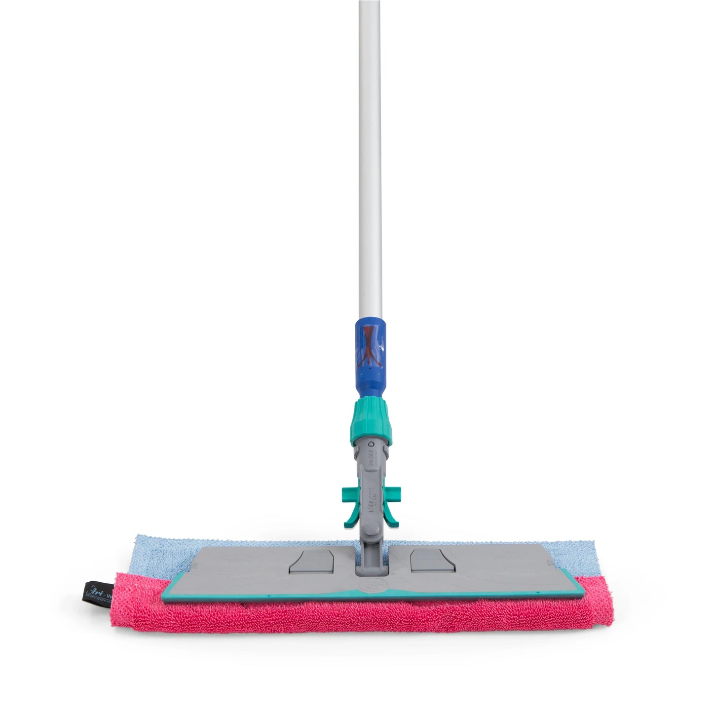 Mopa Microfibra Dupla-Ação de 2 Faces para Sistema Tri-Wet, com mop colorido e design prático.