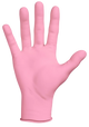 Luvas de Nitrilo Descartáveis Rosa, flexíveis e resistentes, ideal para estética e ambientes escolares.
