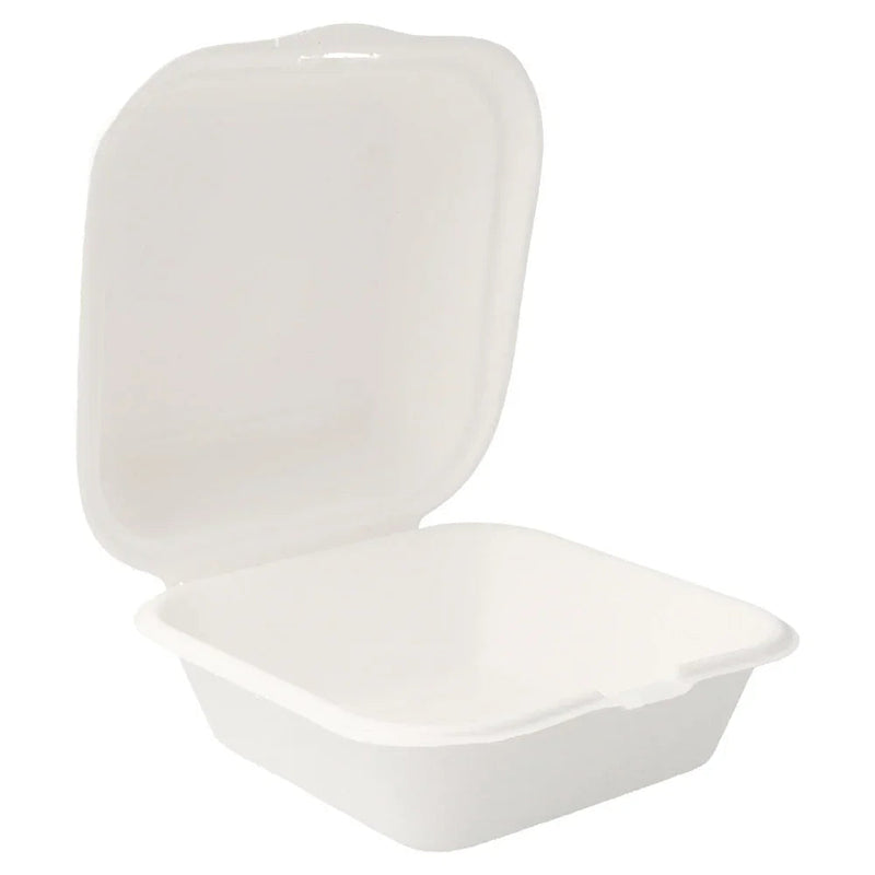 Caixa para Hambúrguer em Cana de Açúcar em abertura, descartável e ideal para take away, 450ml.