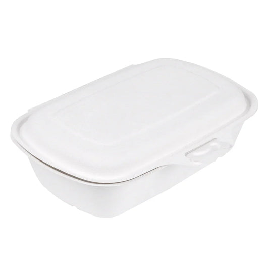 Caixa para Hot-Dog em Cana de Açúcar, descartável, 800ml, embalagem prática para take away, formato robusto, 50 unidades.