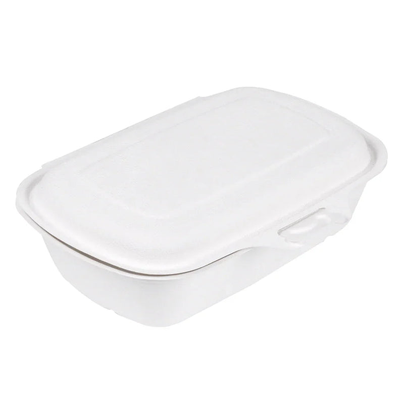 Caixa para Hot-Dog em Cana de Açúcar, descartável, 800ml, embalagem prática para take away, formato robusto, 50 unidades.