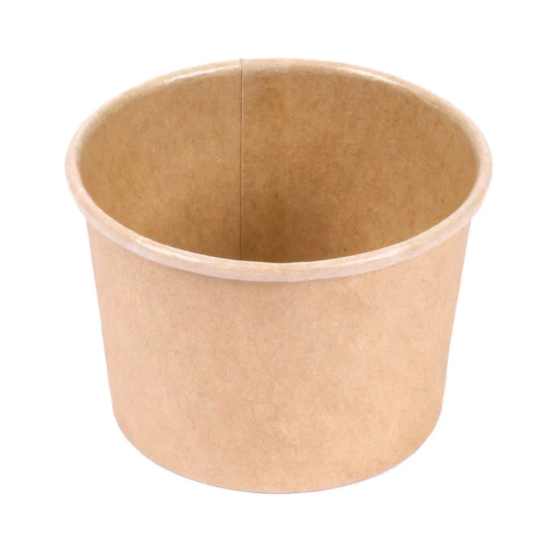 Molheira com Tampa Kraft 70ml em papel Kraft, ideal para molhos em take away, formato descartável e prático.