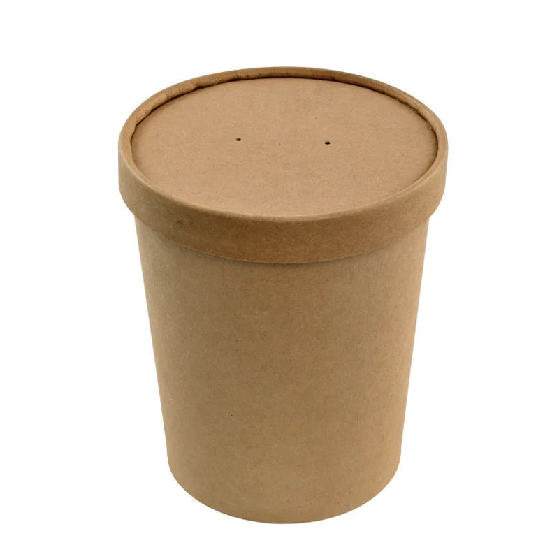 Embalagem Sopa 750ml Take Away com Tampa Kraft Embalagem Redonda Sopeira Restaurantes Churrasqueira