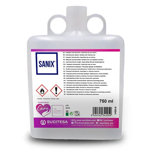 Garrafa de Desinfetante Hidroalcoólico para Tampos de Sanita SANIX SURFACES