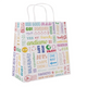 Saco Papel Asa Torcida Decorado Parole 26+14x32cm Take Away Compras Loja Comércio