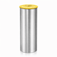 Ecoponto Inox Cilíndrico Individual com Tampa Amarela, ideal para gestão de resíduos em empresas e escritórios