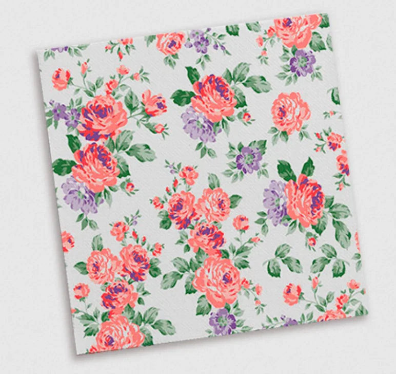 Guardanapos de Mesa Deco Floral Premium AIRSOFT 40x40cm com padrão floral colorido.
