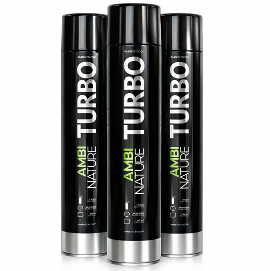 Ambientador Spray de Grande Descarga 750ml | AMBINATURE TURBO em frascos prontos para uso profissional.