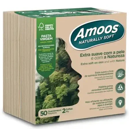 Guardanapos de Mesa Kraft Nature Folha Dupla PPP 40x40cm | Caixa com 50 unidades, extra suaves e amigas da natureza