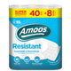 Papel Higiénico 2F Amoos Resistant | Giga Pack com 48 Rolos, Suavidade e Resistência, embalagem promocional.