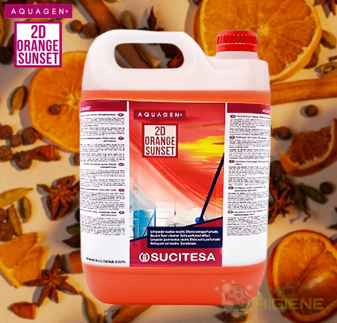 Detergente Pavimentos Neutro Extra Perfumado 5 Litros AQUAGEN 2D de aroma ORANGE SUNSET