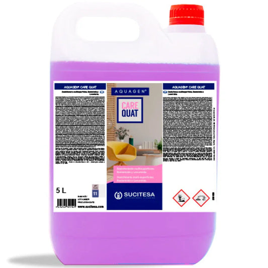 Garrafa de Detergente Desinfetante Profissional Concentrado 5 Litros AQUAGEN CARE QUAT do fabricante SUCITESA