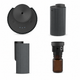 Difusor Nebulizador de Óleos Essenciais Portátil, modelo Aroma Link y-AIR, vista frontal e traseira em preto.