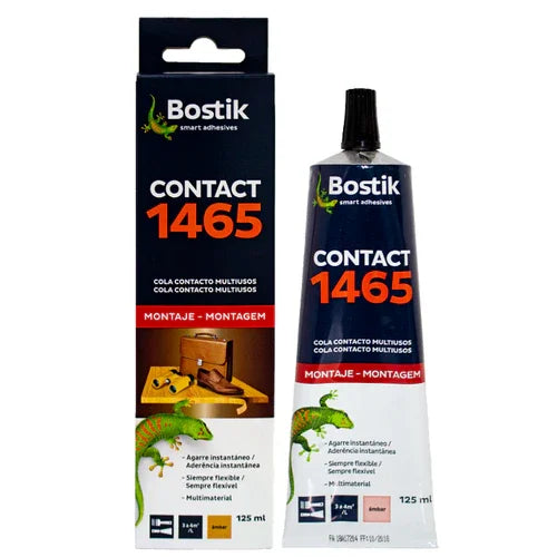 Cola de Contacto Multiusos Bisnaga 125ml Bostik 1465, adesivo universal para colagem e reparação.