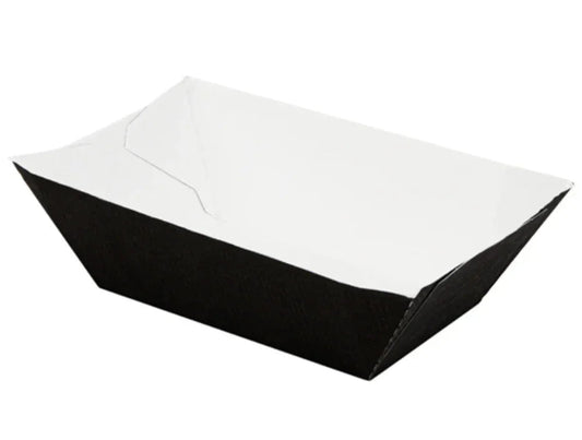 Barqueta Kraft Preta Fritos 480g Batatas Fritas Tapas Comida Fast Food Take Away Mesa Restaurante Descartável Cartão