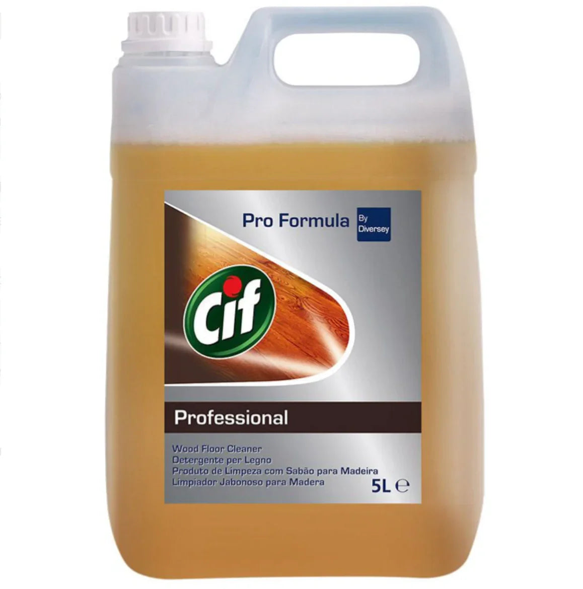 Garrafão de 5 Litros de Detergente Pavimentos Madeira com Sabão Cif Profissional