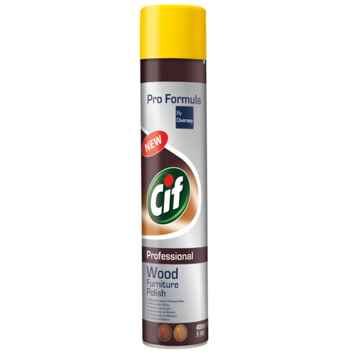 CIF PRO WOOD POLISH Spray Limpeza Móveis Madeiras Alta Performance Empresas Profissionais Aerossol 400ml