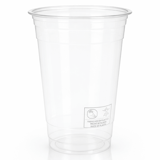 Copo PET Transparente 480ml Plástico Descartável Sobremesa Salada Gelado Açaí Take Away Batidos Sumos Naturais Smoothies Restaurante Bar
