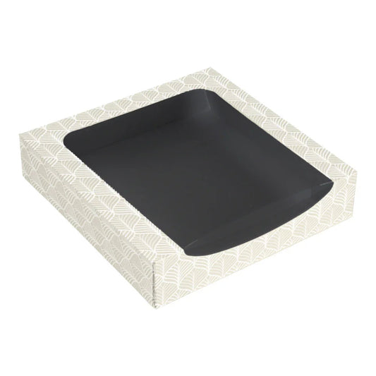Caixa Branca Sushi com Janela 23x23cm Take Away | Embalagem para sushi e pratos asiáticos | GDP THEPACK SUSHI KINTSU BOX XL