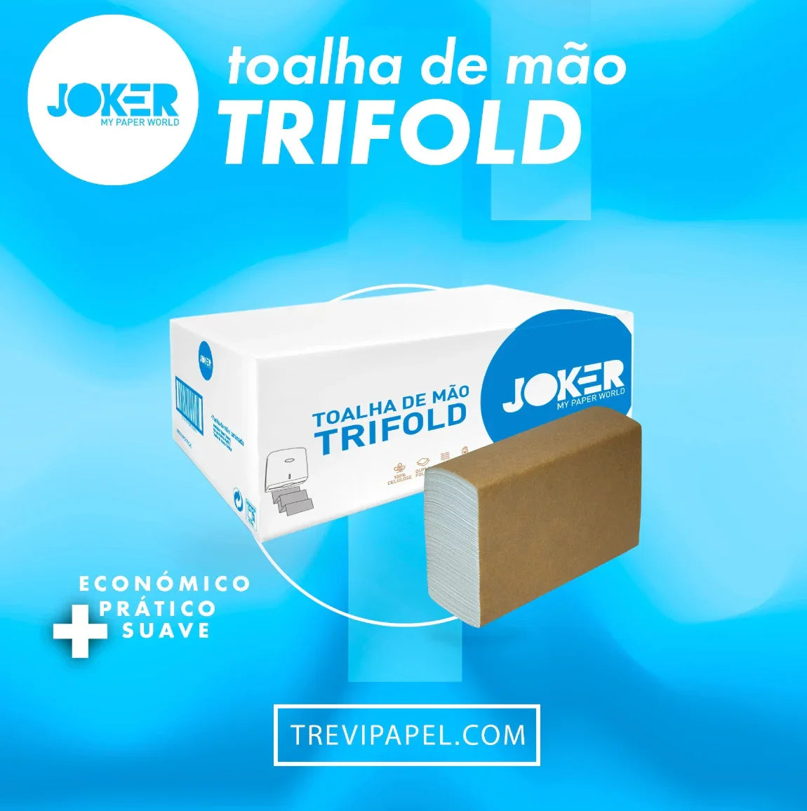 Papel Toalhas de Mãos Trifold W Tissue 2F Joker | Toalha de mão trifold económica e prática, caixa de 2600 folhas para uso profissional