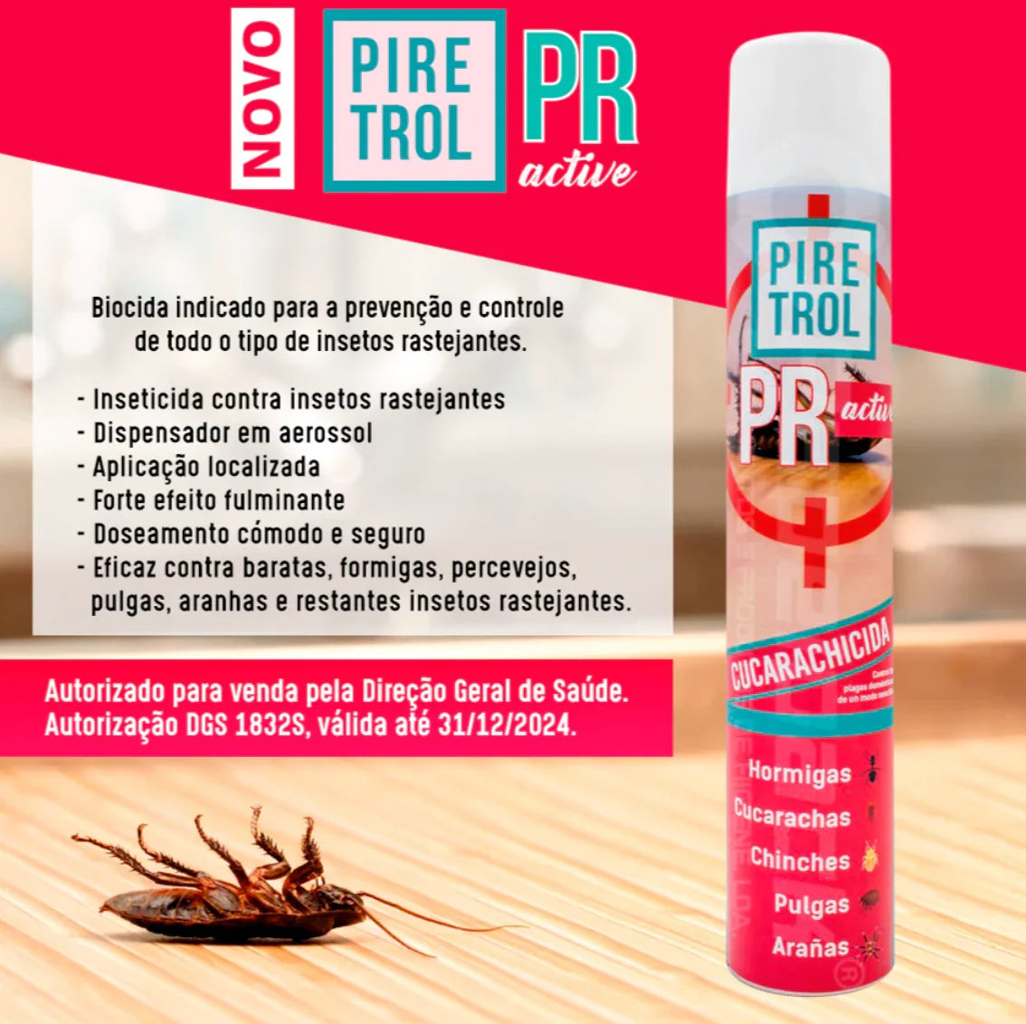 flyer comercial de Inseticida para Rastejantes Profissional Concentrado 1000ml da marca PIRETROL PR ACTIVE da sucitesa