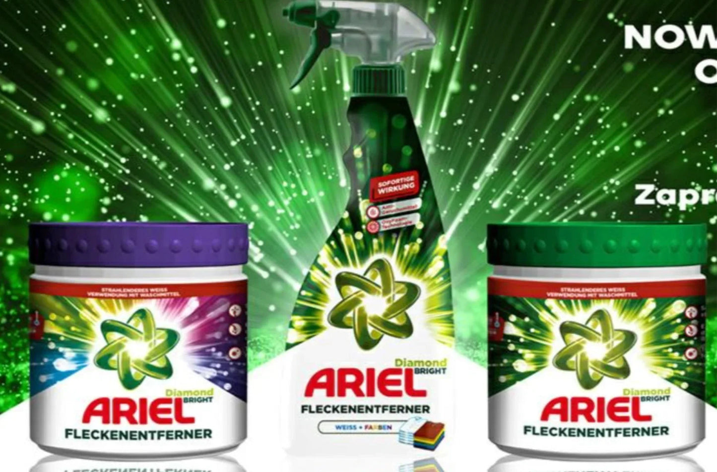 gama de Tira Nódoas em Pó Oxy-Action da marca ARIEL