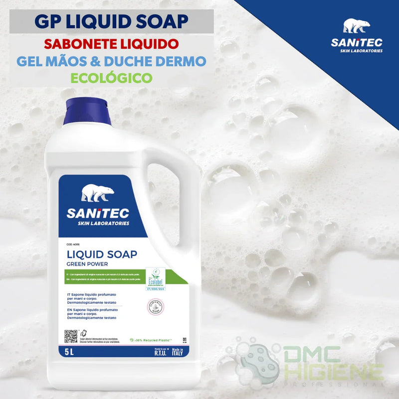 imagem tecnica comercial de promoção do Sabonete Gel das Mãos e Corpo Ecológico 5L da marca SKIN LAB