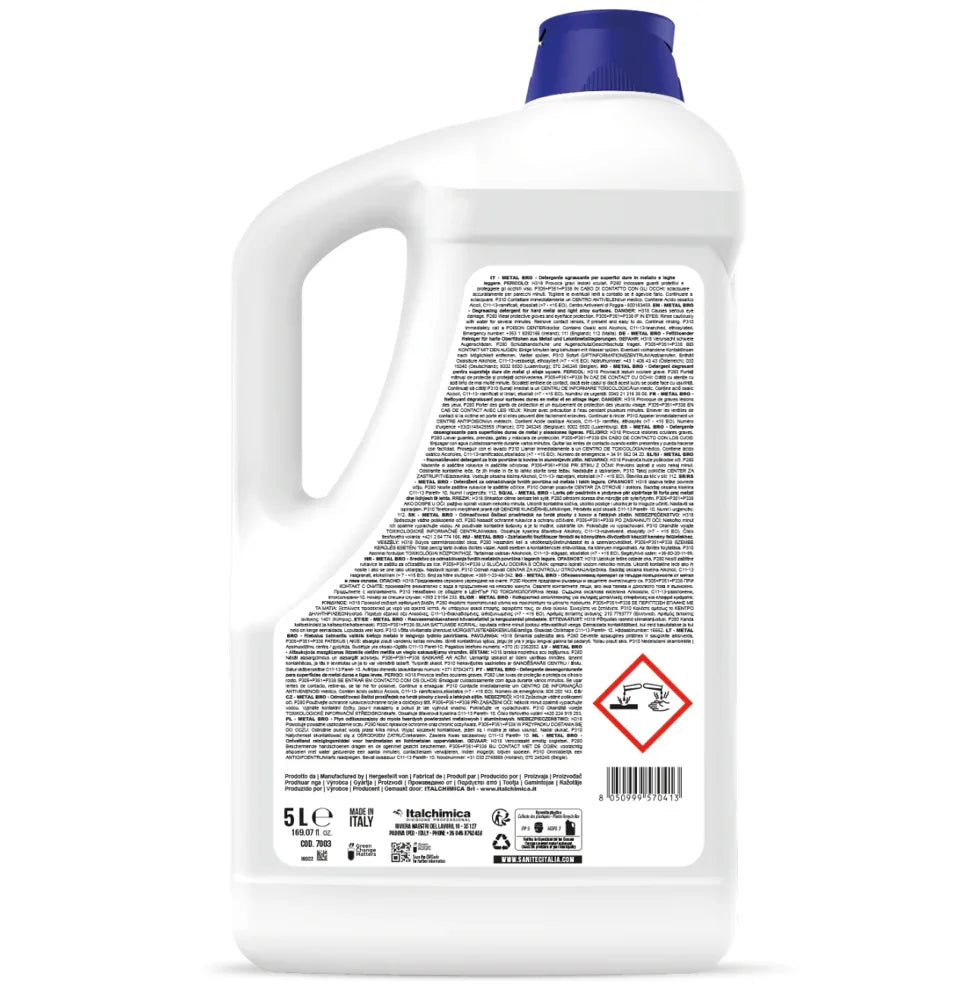 Rotulo de Garrafão de 5 Litros de Detergente Desoxidante de Metais Profissional