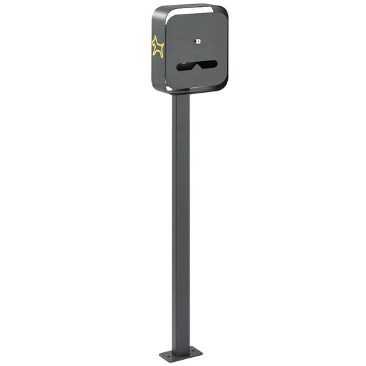 Suporte para Sacos de Dejetos Caninos em metal com pedestal, ideal para parques e espaços públicos.