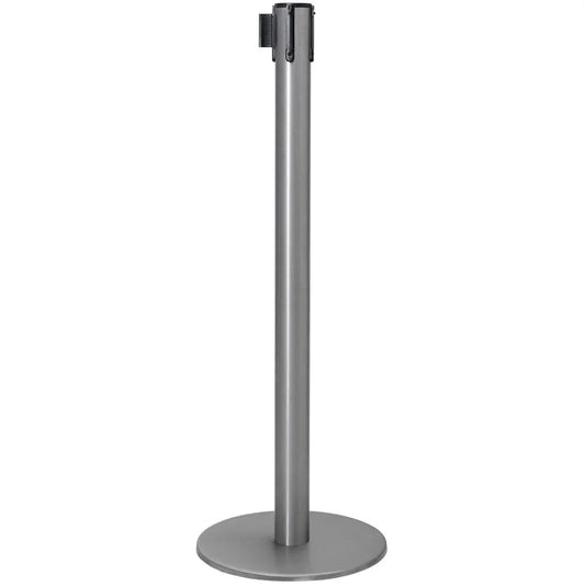 Coluna Inox Fita Extensível espaços públicos, museus, galerias, empresas, centros comerciais, estações, aeroportos, exposições
