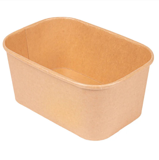 Embalagem Take Away Retangular Kraft 1500ml