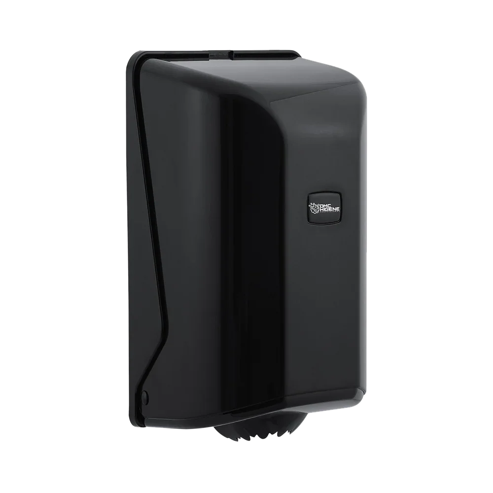 Dispensador Rolo Papel Espiral Mini Preto Plástico ABS Compacto Pequeno Empresas