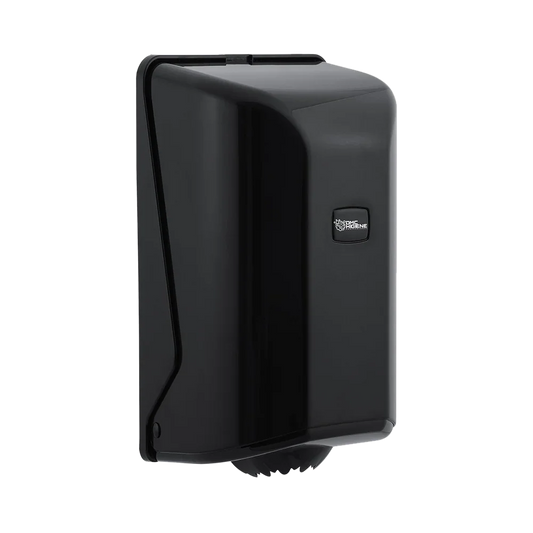 Dispensador Rolo Papel Espiral Mini Preto Plástico ABS Compacto Pequeno Empresas