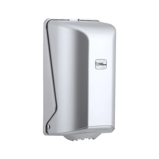 Dispensador Rolo Papel Espiral Mini Branco Plástico ABS Inox Compacto Pequeno Empresas