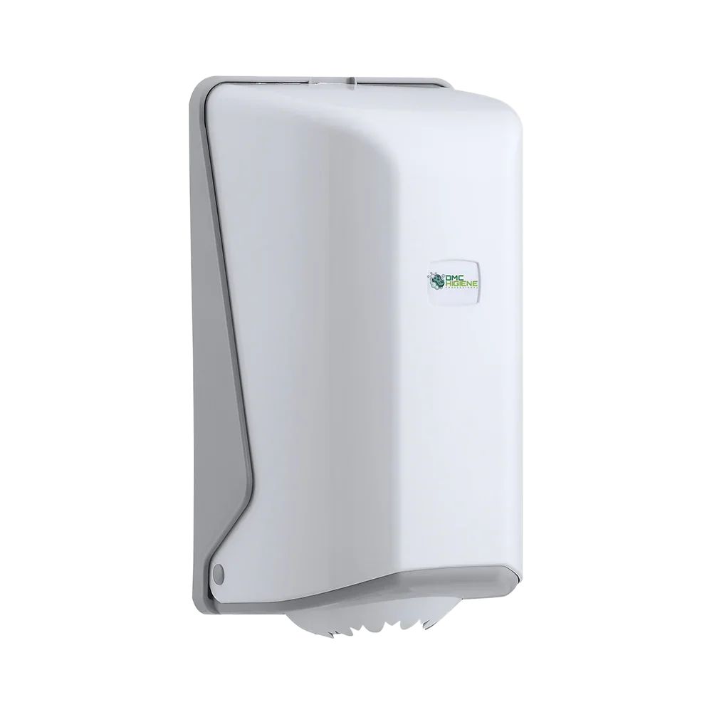 Dispensador Rolo Papel Espiral Mini Branco Plástico ABS Compacto Pequeno Empresas