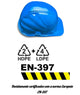 Capacete de Proteção Segurança Industrial azul, certificado com a norma EN-397 para segurança industrial.