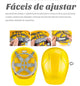 Capacete de Proteção Segurança Industrial com sistema de ajuste fácil e rápido, ideal para conforto do utilizador.