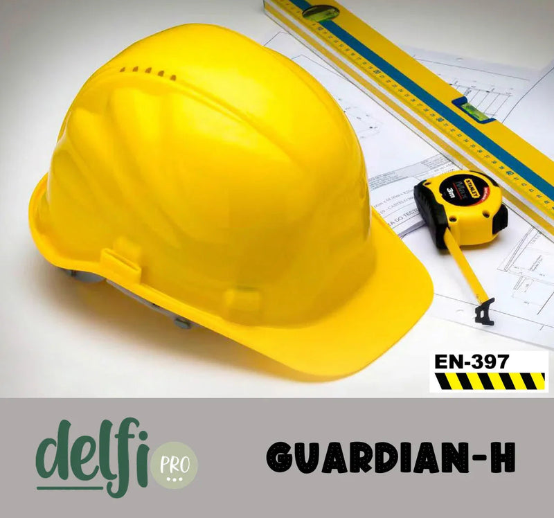 Capacete de Proteção Segurança Industrial amarelo, conforme norma EN-397, ideal para uso em ambientes industriais.