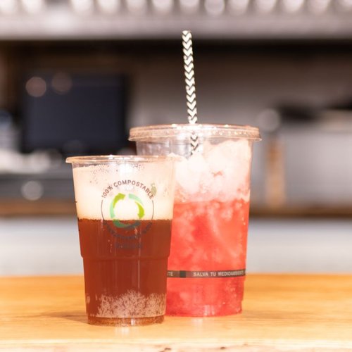 Copo PLA Compostável Bebidas Frias Quentes Plástico Transparente 200 350 500ml